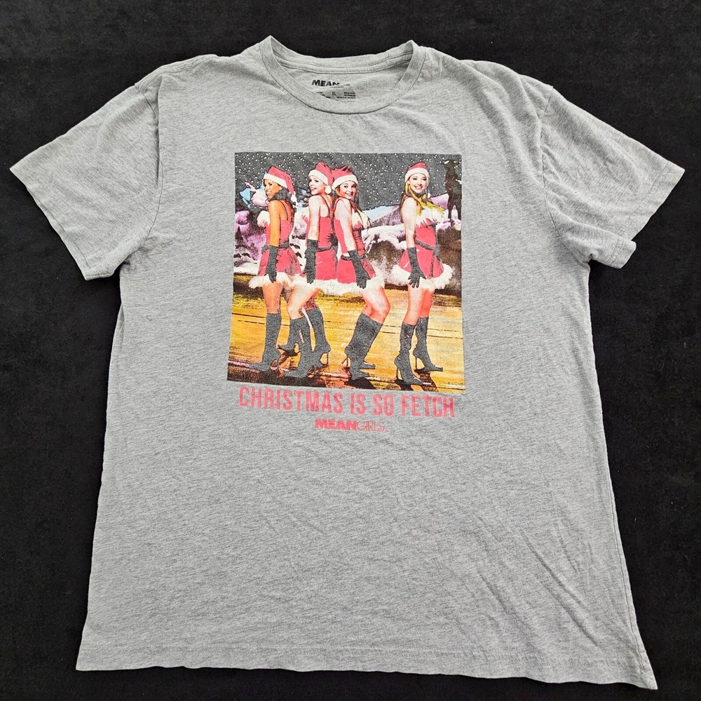 Mean Girls Christmas is So Fetch Gray Short Sleeve Cotton Blend T-Shirt Adult XL
